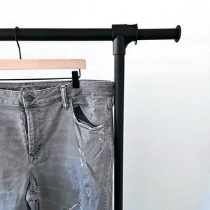 American Eagle Gray Distressed Skinny Jean